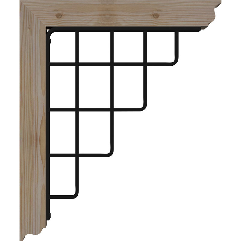 Support de fer traditionnel 4 po Diane, H 23 po x P 20 po, Sapin de Douglas l 3 1/2 po x T 4 po (lisse)