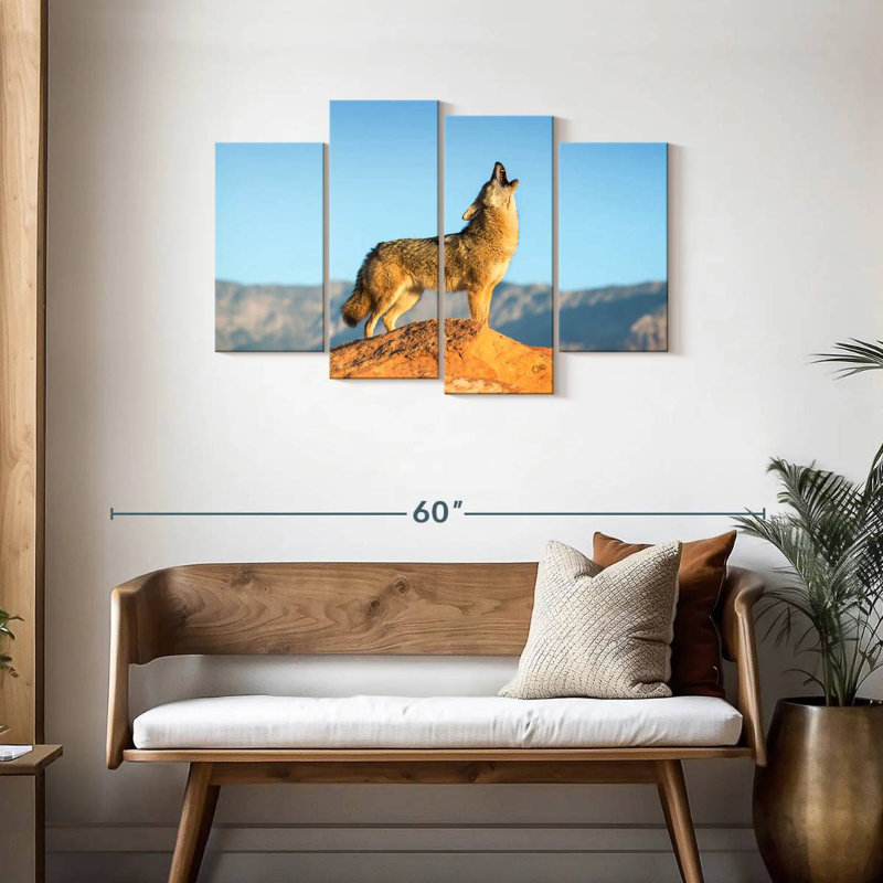 Brampt Howling Coyote, 27" H x 43" W