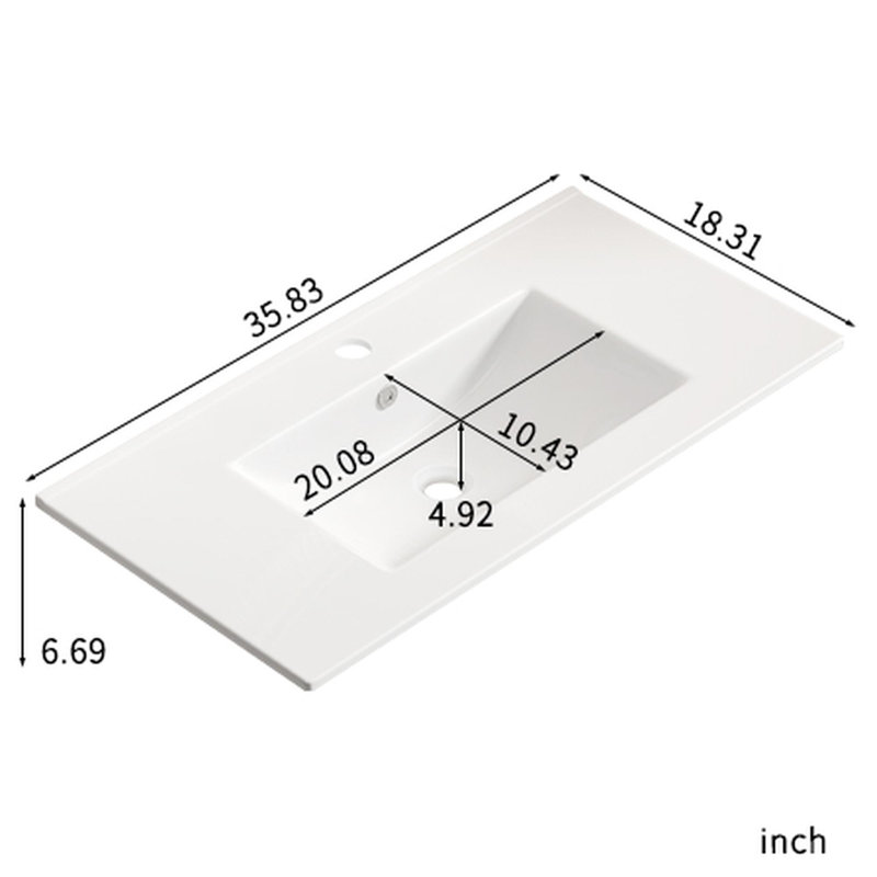 Undermount Rectangular Ceramic Sink