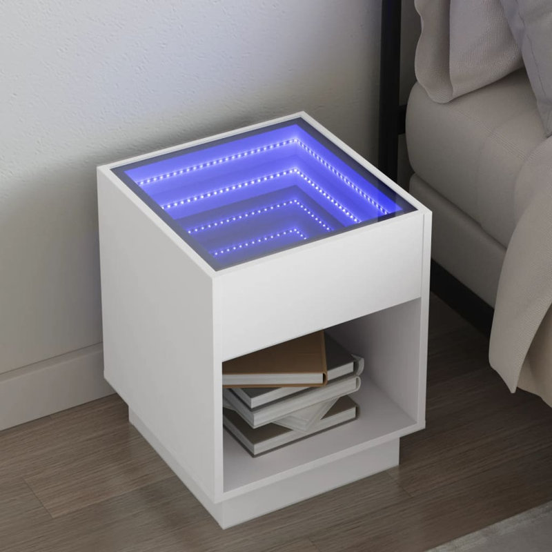 Daquana 40cm W Manufactured Wood Bedside Table, White