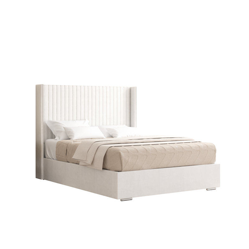 Shelton Upholstered Bed Frame, Single (3'), White