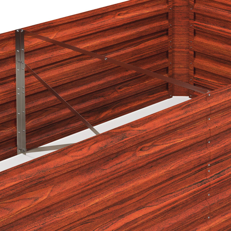 Dark Brown Raised Garden Bed, 6'X3'x2'. Metal Planter Box For Veggies, Flowers, Herbs. Reinforced, Open, Spacious Outdoor Planting Kit Area Bed Large Open Bottom, Gardening