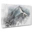 Snow Covered Mountain in India in Abstract - Wrapped Canvas Drawing - Wrapped Canvas-55338761
