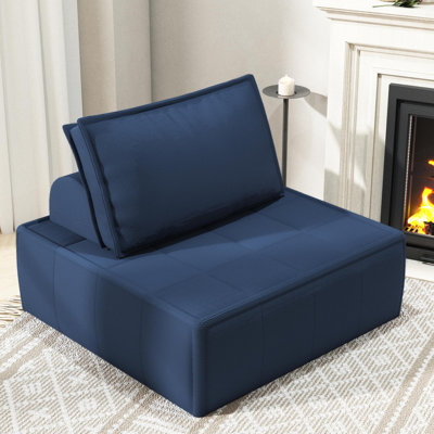 35" Corduroy fabric floor pillow chair Futon sofa with Adjustable Backrest, suitable for small-space bedrooms, living rooms and game rooms