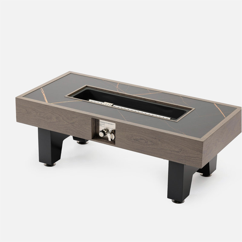 Foyer de table en fer de 42 pouces en bois