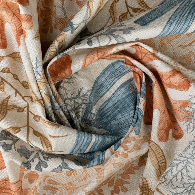 Housse de coussin orange et bleu corail, H 19 po x l 19 po, Carré