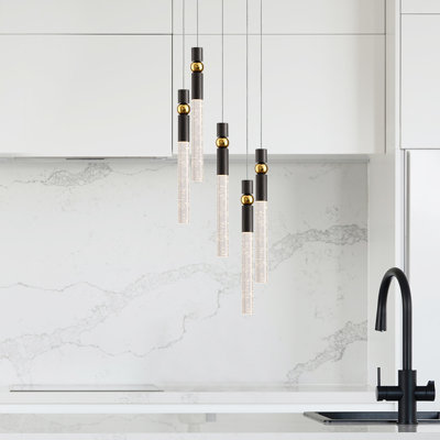Luminaire suspendu en cristal à 5 lumières