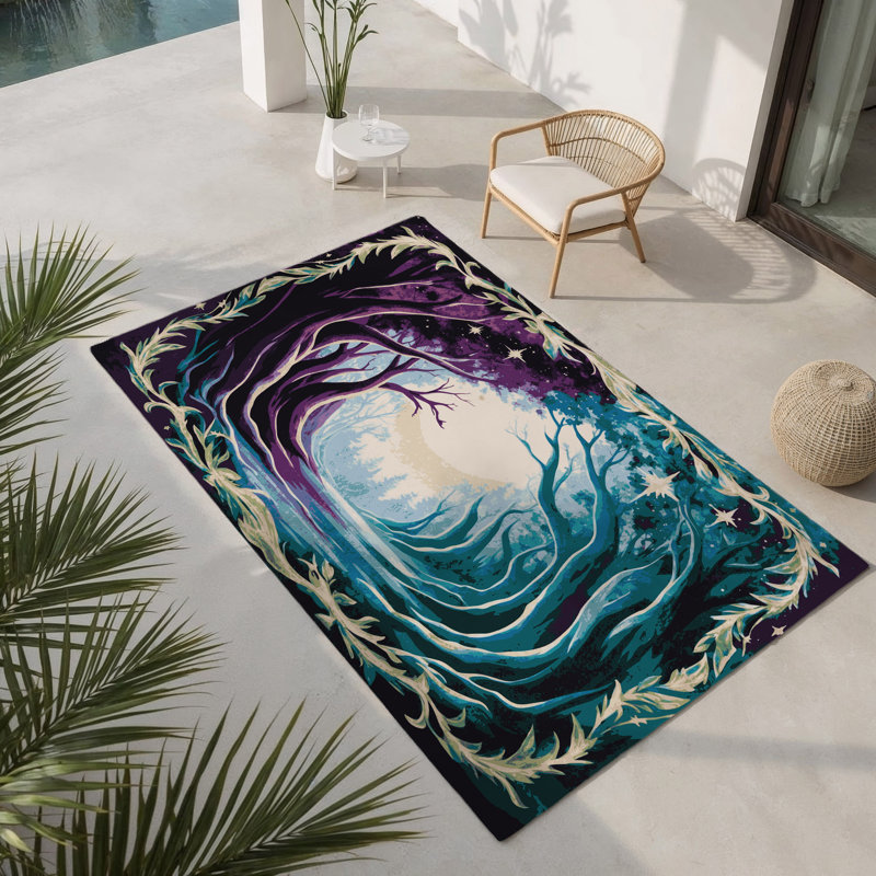 Tapis intérieur / extérieur Moonlit Forest, Rectangle 5 pi x 7 pi