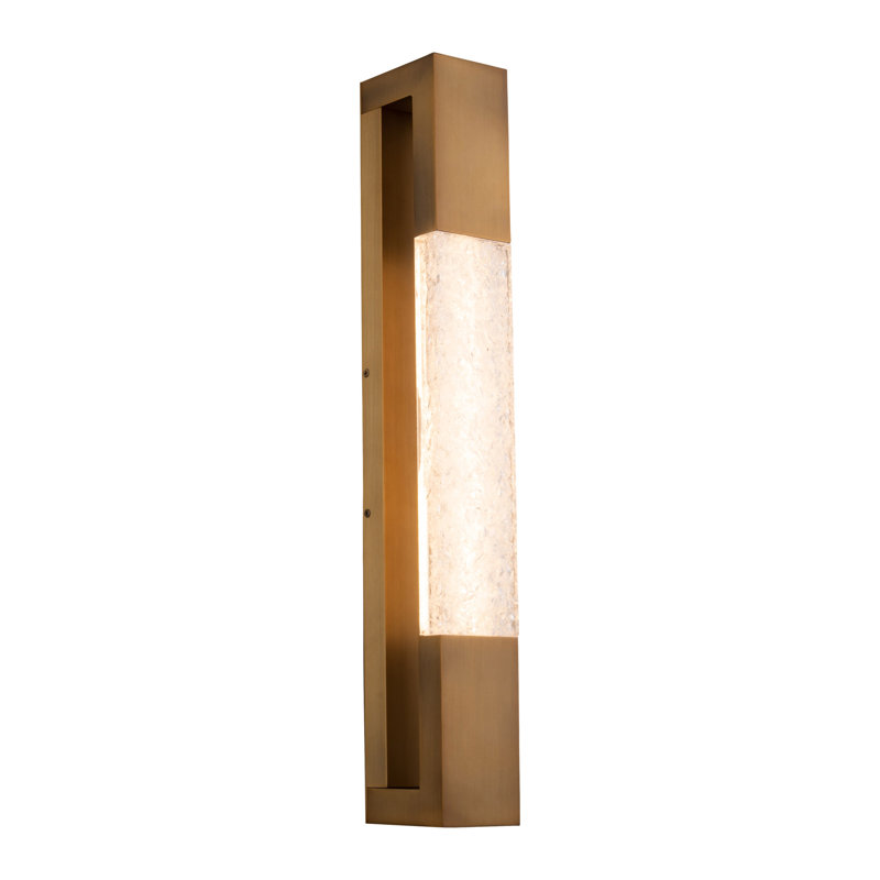 Ember LED Flush Mounted Sconce, Aged Brass