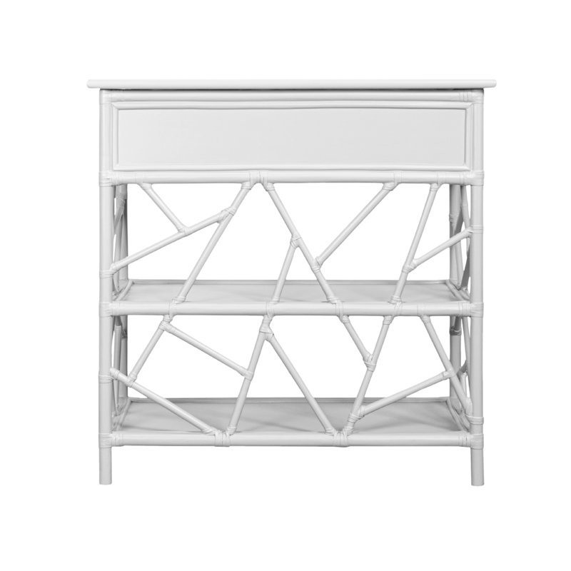 End Table with Storage, White
