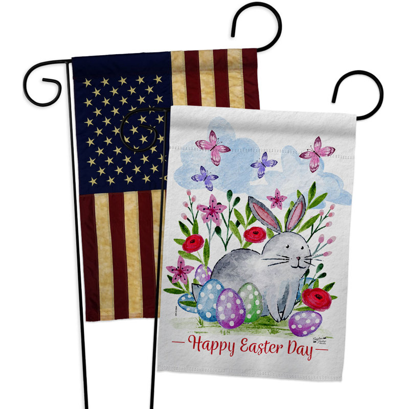 Double Sided 18.5 in. H x 13 in. W Polyester Easter Garden flag