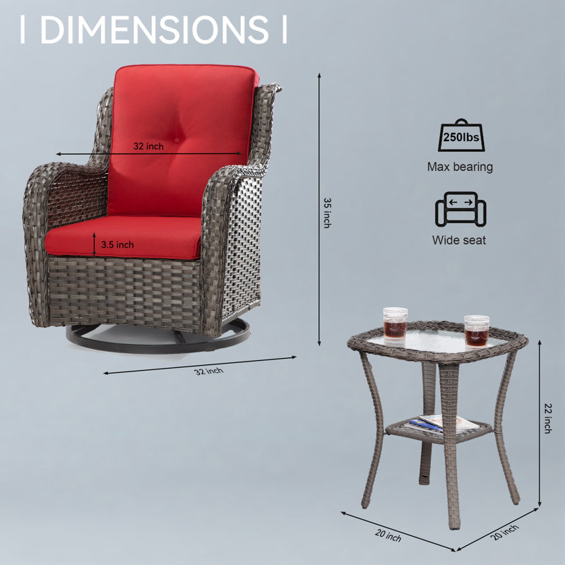 Ensemble de conversation d'extérieur 9 personnes avec coussins Minaxni, Rouge