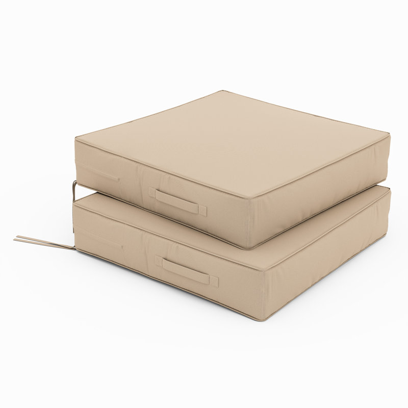 Coussins de siège d'extérieur (ensemble de 2), Sable, L 24 po x P 24 po, 5 pouces