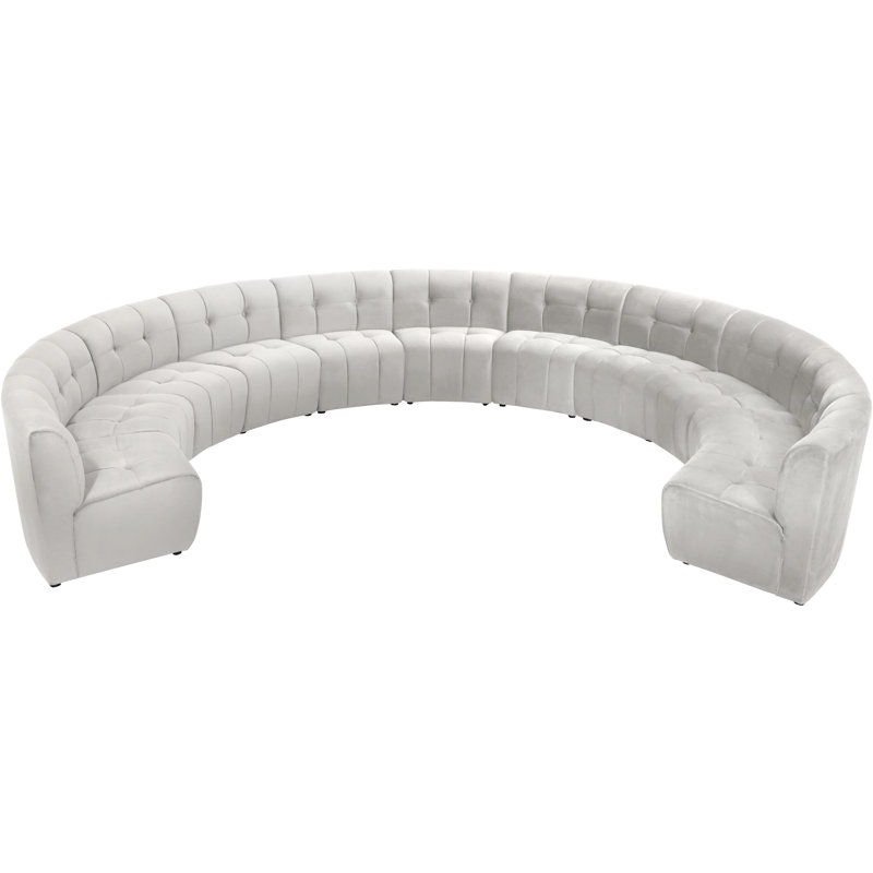 Jedson Velvet Sectional Symmetrical, Cream Velvet