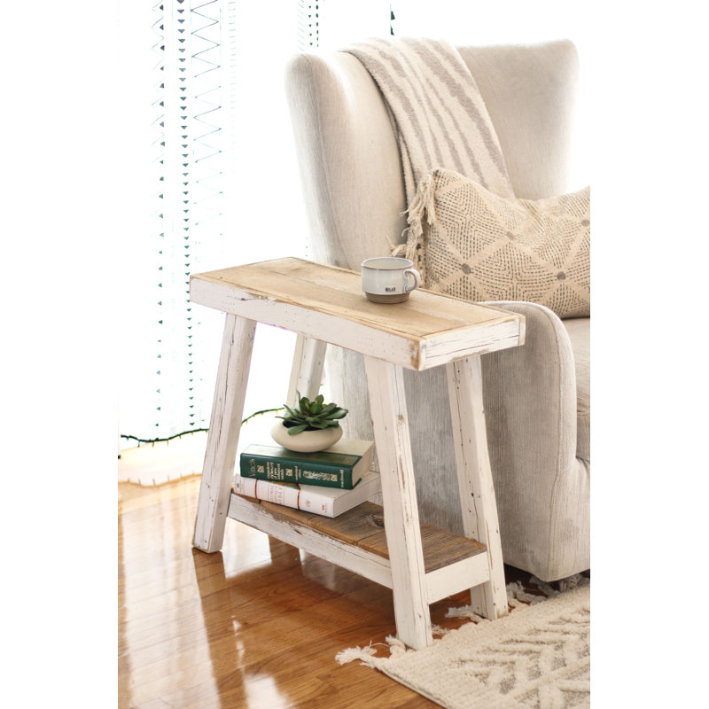 Altamease Solid Wood End Table, White