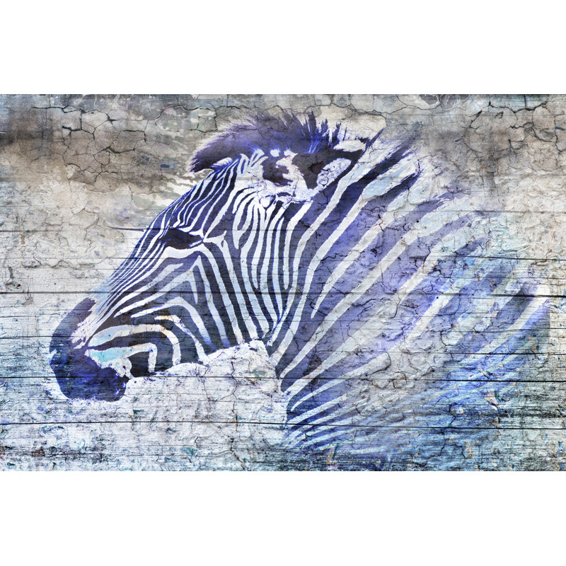 Purple Zebra by Surma & Guillen - Graphic Art Print, Wrapped Canvas, 20cm H x 30cm W