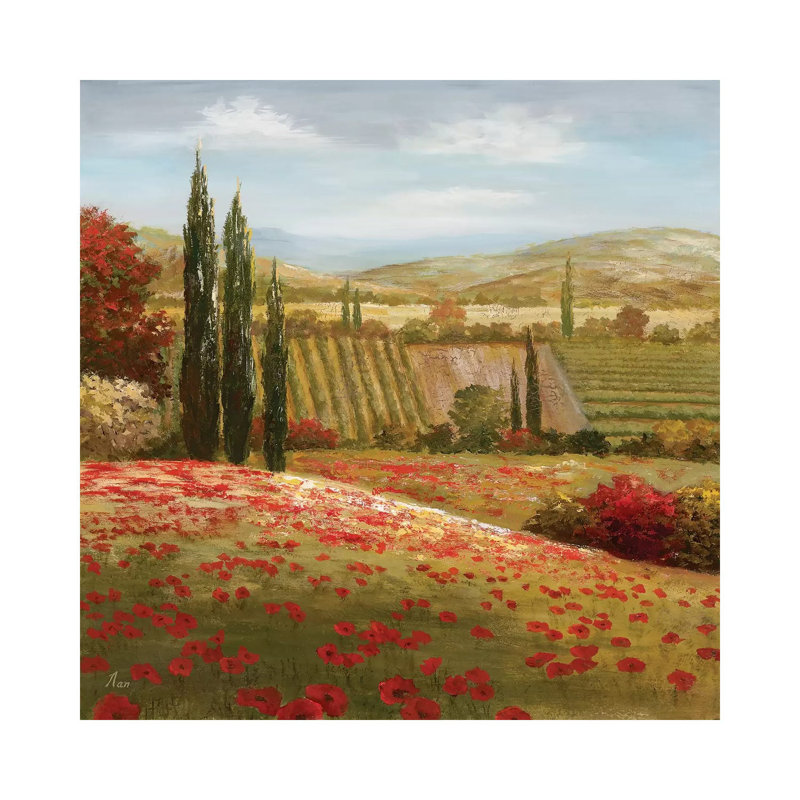 Impression sur toile tendue, "Cypress toscan I", H 12 po x l 12 po x P 0,75 po