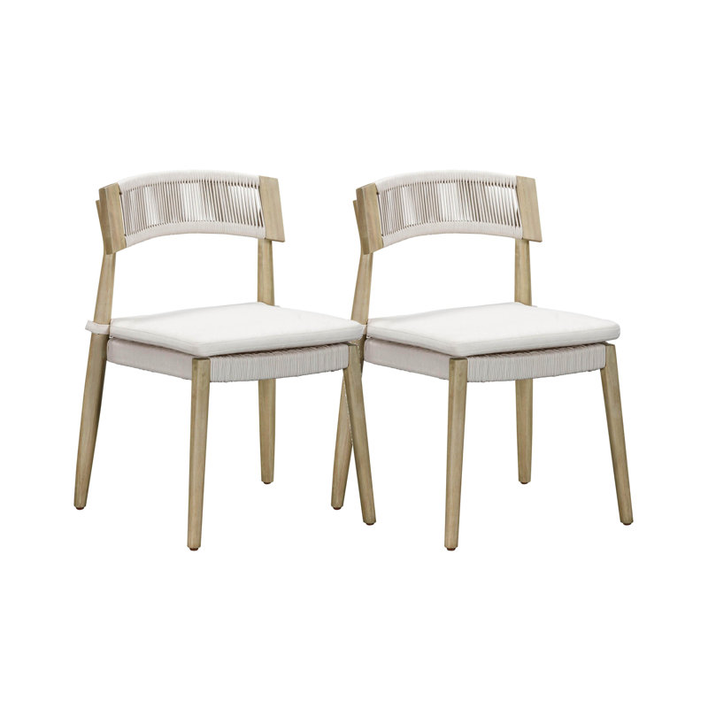 Cletta Premium All-Weather Wicker Outdoor Dining Side Chair with Cushion
