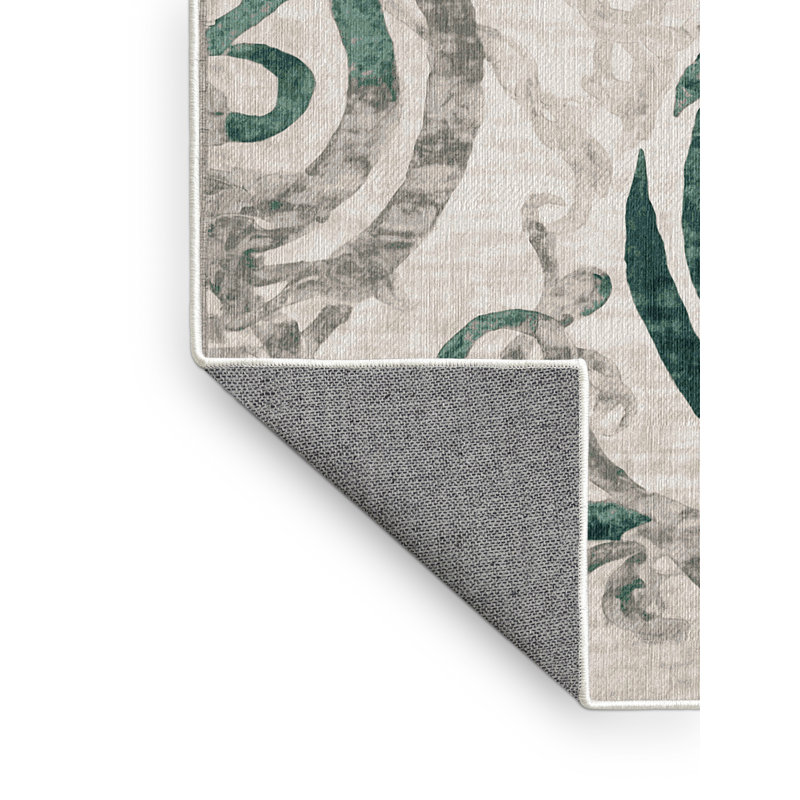 Machine Washable Beige Area Rug, Rectangle 6' x 9'
