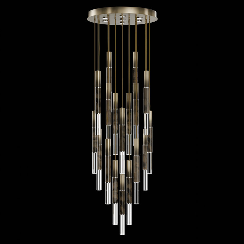 Antonia 25 - Light LED Cluster Pendant, Soft Ombre Bronze/Nickel