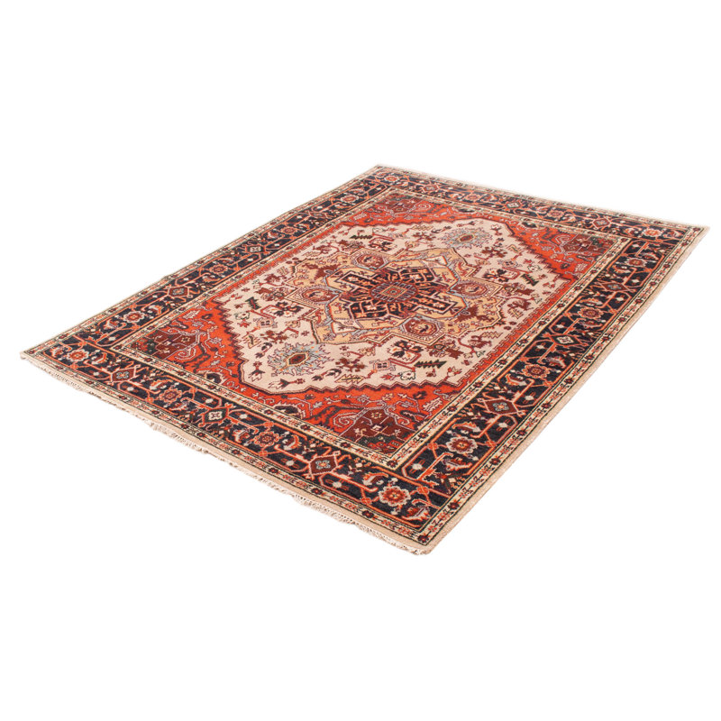 Tapis unique en laine noué à la main 8 pi x 10 pi 5 po nouvel âge Teshauna