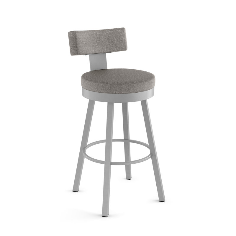 Tabouret de bar et de comptoir pivotant Morgan, Tabouret de comptoir (siège d'une hauteur de 26,6, Gris brillant