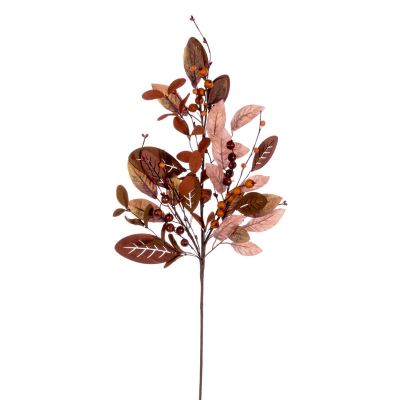 Ensemble de 2 plantes à feuillage artificiel, Brun