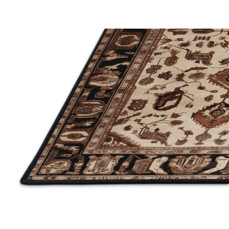 Tapis brun lavable à la machine, Rectangle 5 pi x 8 pi