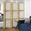 Paravent 6 panneaux de style japonais avec tablettes, couleur bois-1097028756-1097028757