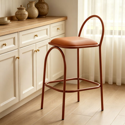 Orange Solid back side Chair(Set of 2)