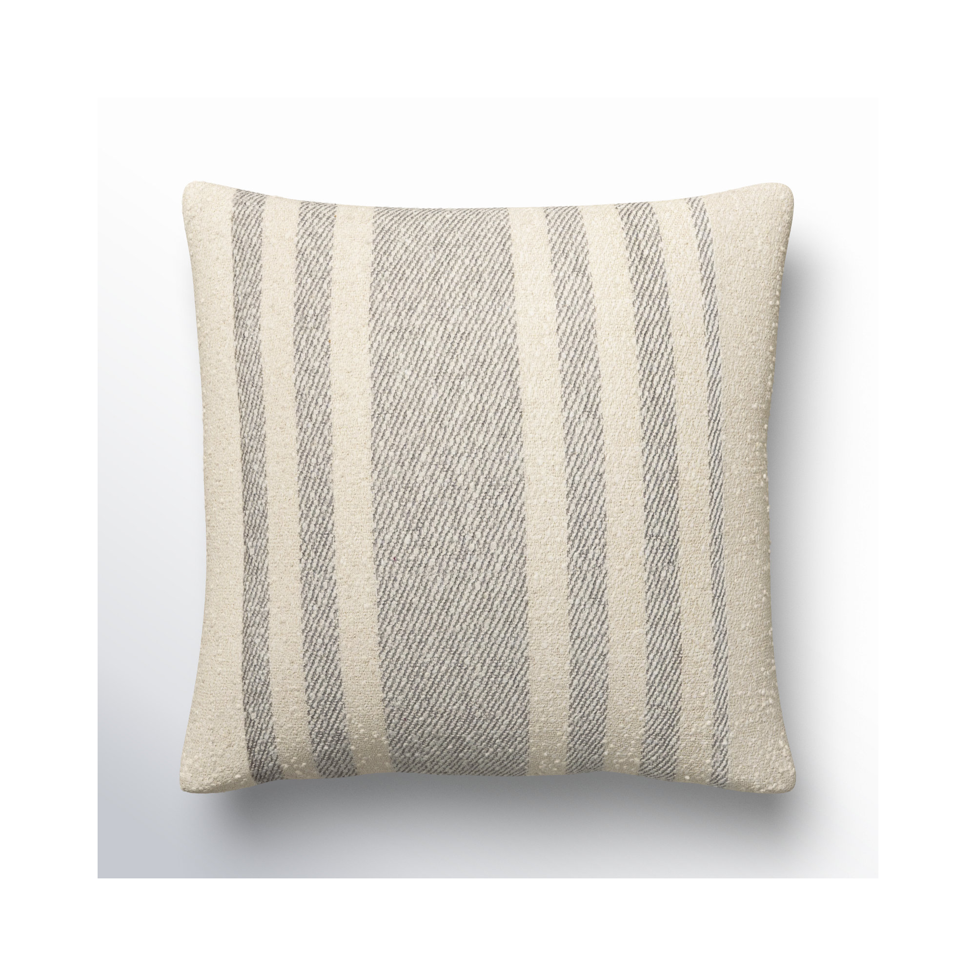 Sorden Striped Cotton Throw Pillow, Down, 20" x 20", Brown