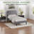 Bedias Set of 2 Twin Upholstered Platform Bed, Velvet Bed Frame with Vertical Channel Adjustable Headboard, Wooden Slats Support, No Box Spring Needed, Noise Free, Gray-353669282