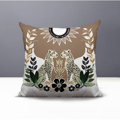 Spoke Leopard Reversible Indoor/Outdoor Square Pillow
