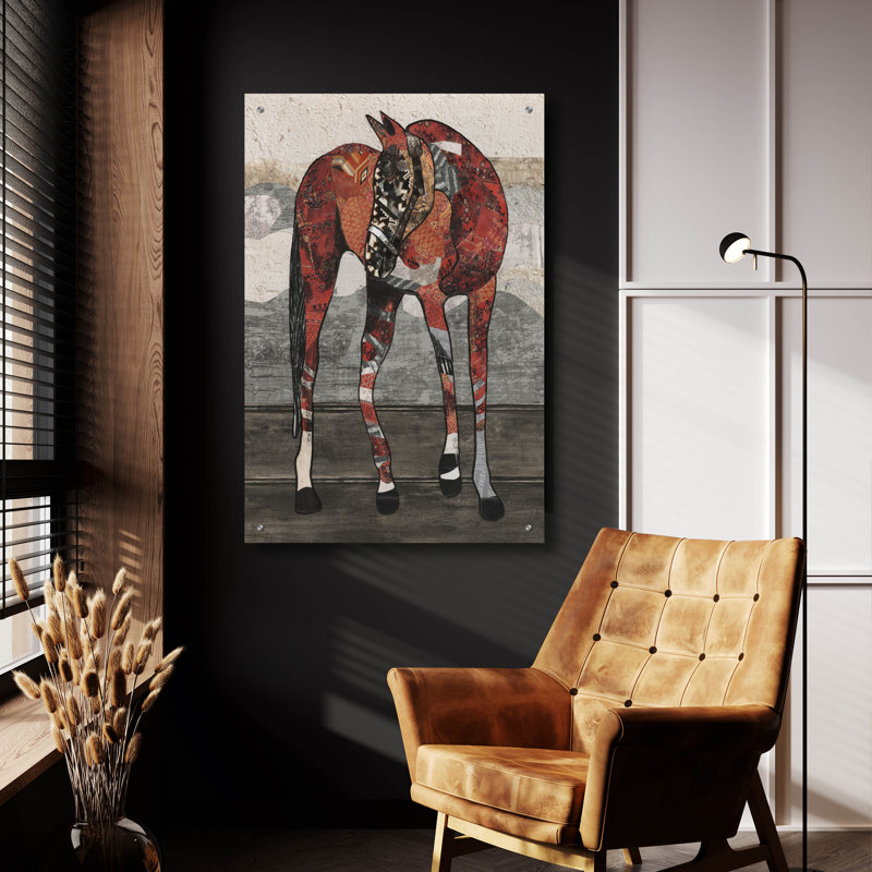 Art mural en verre acrylique 24 po x 36 po «Waiting For Saddle 1» par Coco Good, H 36 po x l 24 po