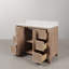 Ensemble de meuble-lavabo simple autoportant 48 po avec plateau en marbre d'ingénierie et lavabo en céramique blanche Belmont-596360112