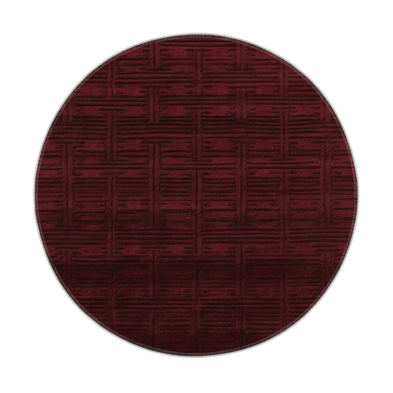 Tapis rouge intérieur et extérieur Trellis, Rond 5 pi