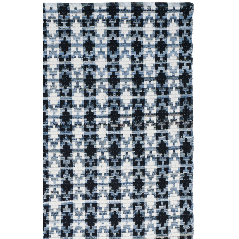 Tapis géométrique en coton tissé à la main Montauk, Carré 6 pi