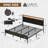 Deviana Metal Bed Frame with Headboard & Footboard and Charging Station, LED Light Included-838016779