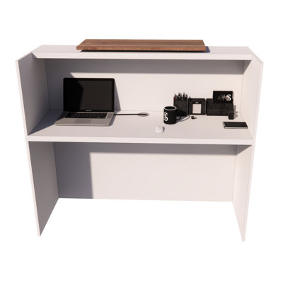 Davinci 53" Modern Reception Desk, Multifunctional Transaction Counter Top, Laminate Desktop