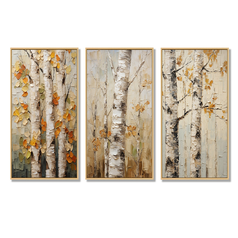 Ensemble de salon 3 pièces Beige American Basswood I, Cadre flottant brun, H 40 po x l 60 po