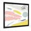 Éléments décoratifs rétro roses, jaunes et gris - reproduction d'art sur toile moderne-66837914-66837917