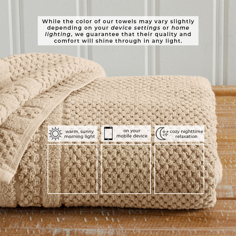 Ensemble de serviettes 100% coton à carreaux, Grès, Ensemble 8 pièces