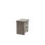 Élégante table de chevet en chêne gris avec tiroir spacieux et tablette, parfaite pour les chambres modernes et le rangement amélioré.