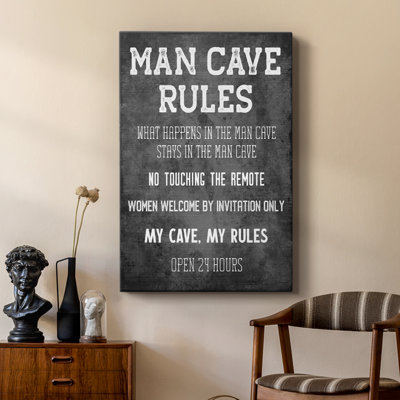 Man Cave Rules -Custom Wrapped Gallery Cavas