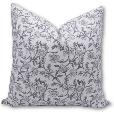 Housse de coussin décorative en coton à imprimé à la main pour canapé-lit - 14 x 14 pouces