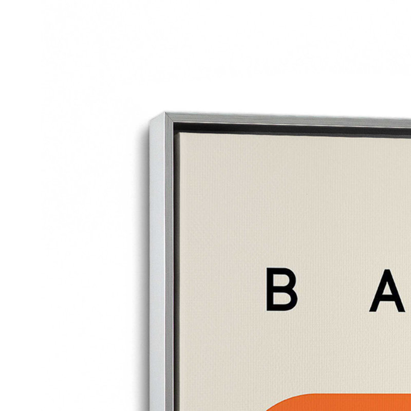 Reproduction de blocs rétro sur toile Bauhaus 1919, Cadre flottant en chrome poli, H 14 po x l 10 po
