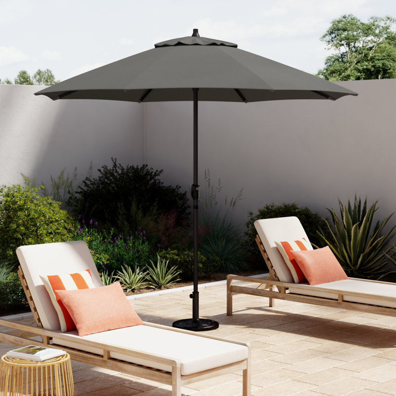 Mira 9' Market Sunbrella® Umbrella, Canvas Charcoal Sunbrella® Canvas
