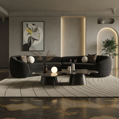 Kilmer Upholstered Reclining Curved Sectional Symmetrical