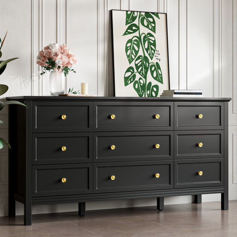 Deyonna 59'' W 9 - Drawer Dresser, Black