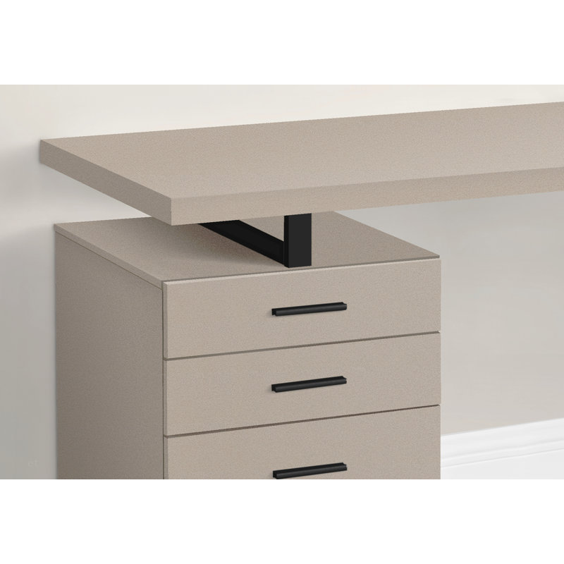 Bureau d'ordinateur, bureau personnel, ordinateur portable, installation à gauche, à droite, tiroirs de rangement, L 48 po, travail, stratifié, métal, contemporain, moderne